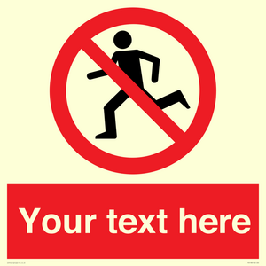 Custom No Running Sign